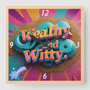 Horloge Carrée "Riche sorcier et sage"