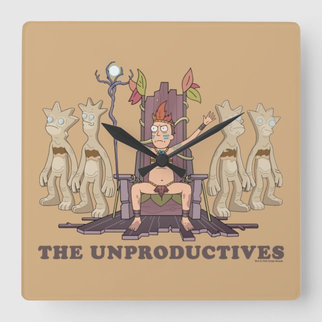 Horloge Carrée RICK ET MORTY™ | the Unproductives (Recto)