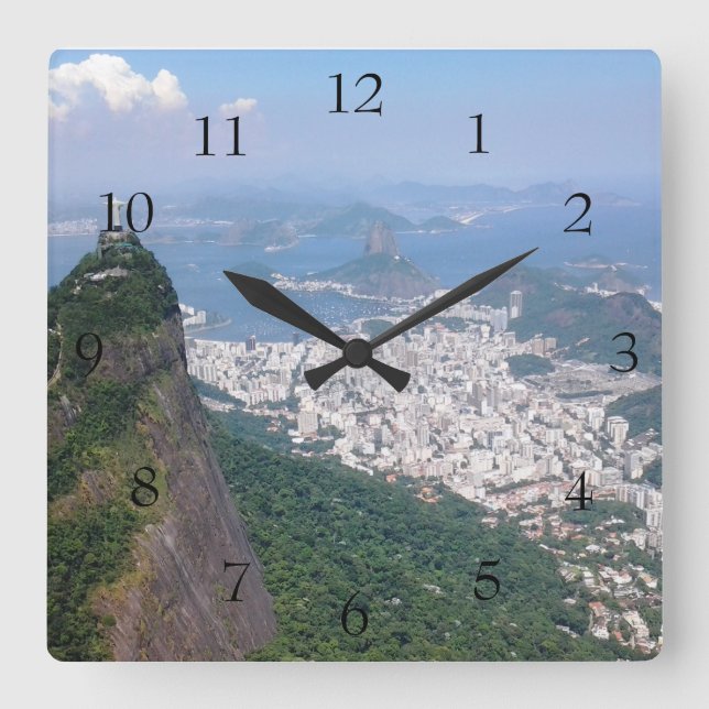 Horloge Carrée Rio de Janeiro Brazil Photo Designed Acrylique (Recto)