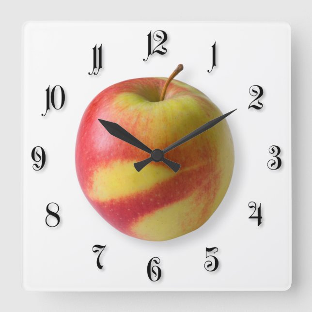 Horloge Carrée Ripe apple (Recto)