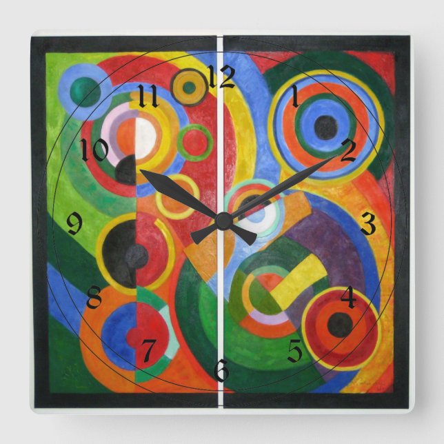Horloge Carrée Robert Delaunay : Le rythme (Recto)