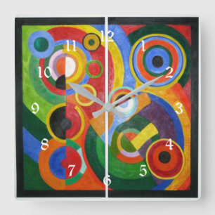 Horloge Carrée Robert Delaunay : Rythme, oeuvres d'art colorées