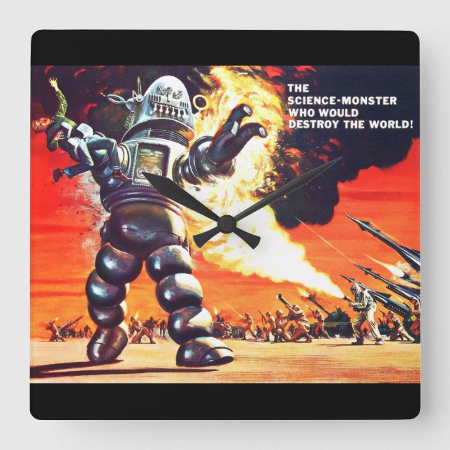 Horloge Carrée Robot (Recto)