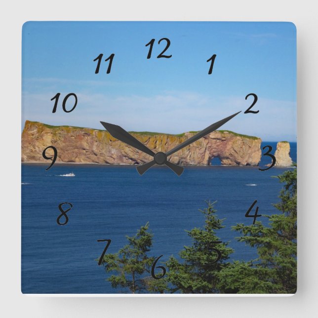 Horloge Carrée Rocher Percé dans le golfe du Saint-Laurent (Recto)