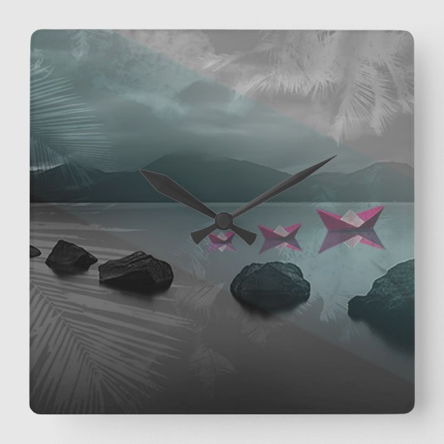 Horloge Carrée Rochers (Recto)