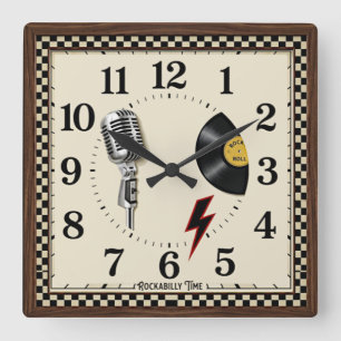 Horloge Carrée Rockabilly