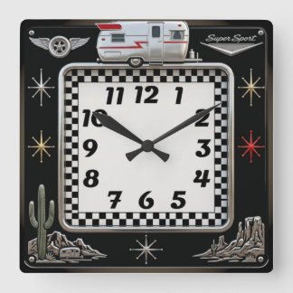 Horloge Carrée Rockabilly