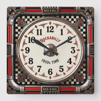 Horloge Carrée Rockabilly