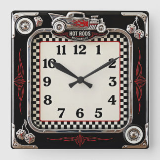 Horloge Carrée Rockabilly