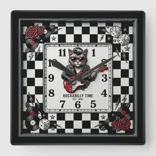 Horloge Carrée Rockabilly