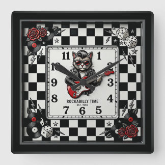 Horloge Carrée Rockabilly