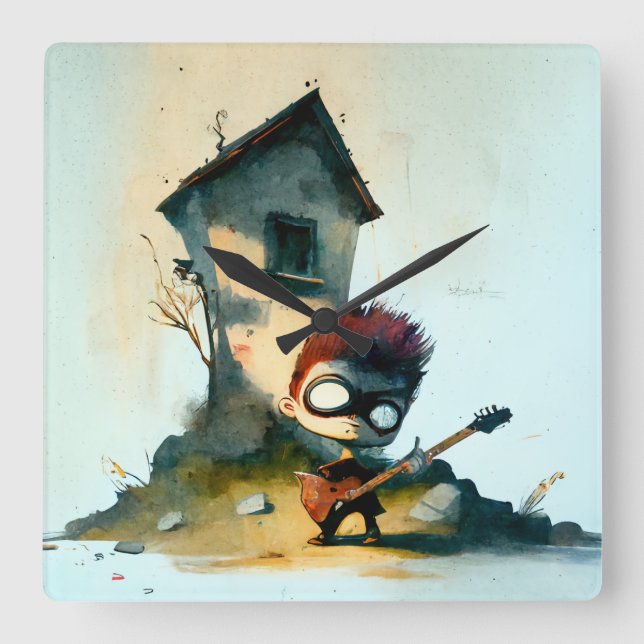 Horloge Carrée Rocking (Recto)