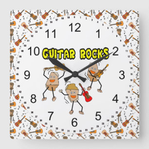 Horloge Carrée Rocks de guitare