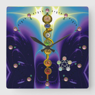 HORLOGE CARRÉE RODE D'ASCLEPIUS 7 CHAKRAS, YOGA, ÉNERGIE SPIRITUE