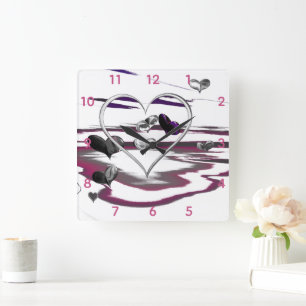 Horloge Carrée Romance futuriste