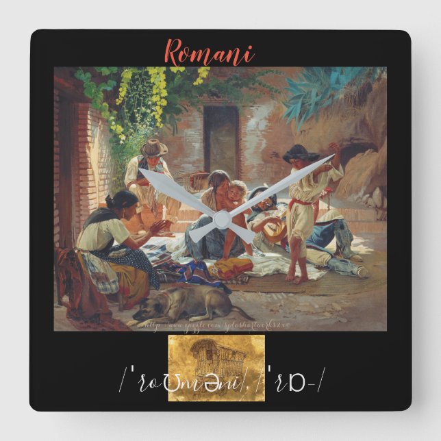 Horloge Carrée "Romani " (Recto)