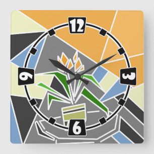 Horloge Carrée Romantic mosaic texture element viciviflowers f