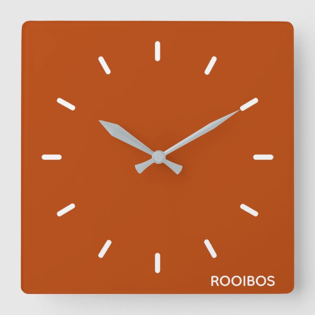 Horloge Carrée Rooibos rouge brun nom (Recto)