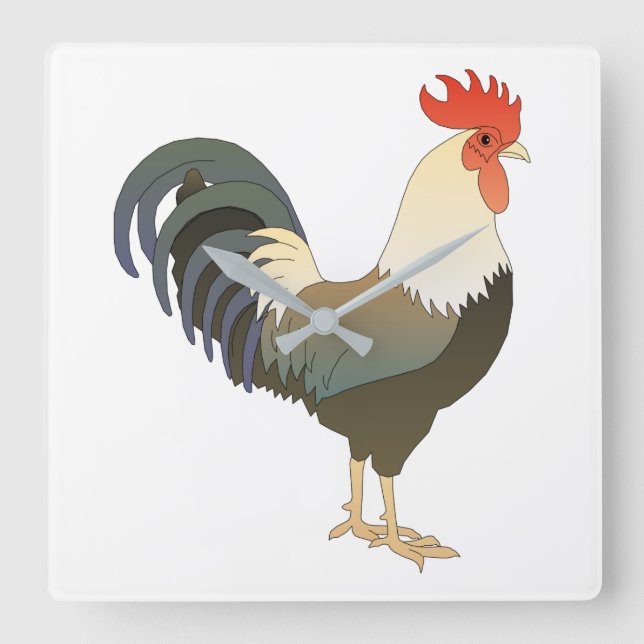 Horloge Carrée Rooster (Recto)