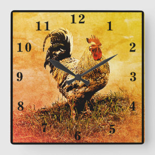 Horloge Carrée Rooster