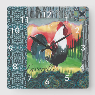 Horloge Carrée Rooster wall