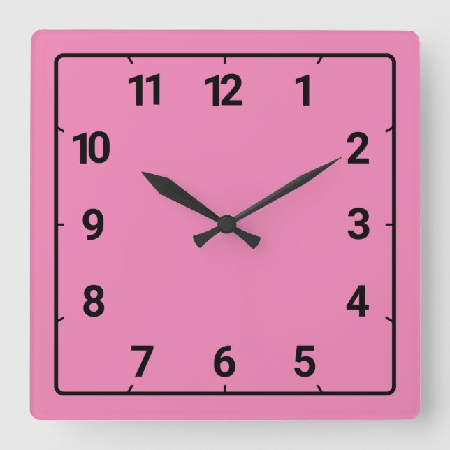 Horloge Carrée rose (Recto)