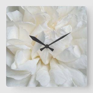 Horloge Carrée Rose anglais blanc