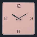 Horloge Carrée Rose en poudre E6B6B0 Couleur - Option pour ajoute<br><div class="desc">Ajoutez un nom, des initiales ou du texte, ou gardez la couleur seule. La couleur correspond à d'autres éléments du magasin en fonction du nom et du code HEX (triplet hexadécimal à six chiffres) qui s'affiche. Utilisez ce code pour mélanger, mettre en correspondance et customiser tout autre élément pour l'accompagner...</div>