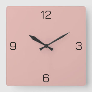 Horloge Carrée Rose en poudre E6B6B0 Couleur - Option pour ajoute