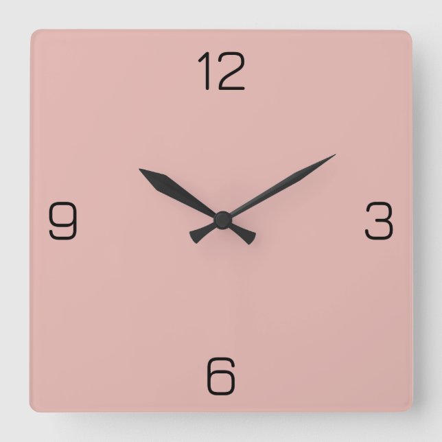 Horloge Carrée Rose en poudre E6B6B0 Couleur - Option pour ajoute (Recto)