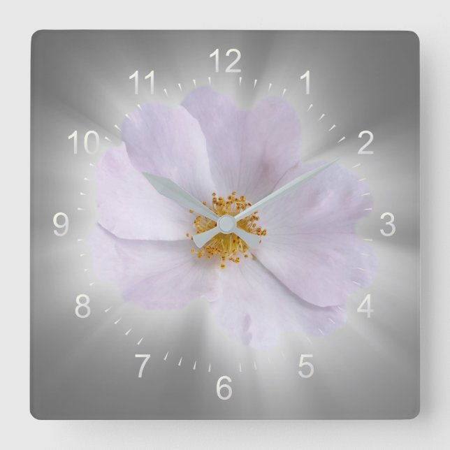 Horloge Carrée rose et gris (Recto)