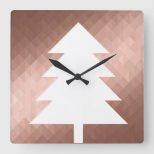 Horloge Carrée Rose gold, minuscule Christmas tree