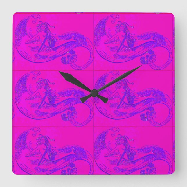 Horloge Carrée rose maids clock (Recto)