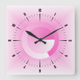 Horloge Carrée Rose moderne