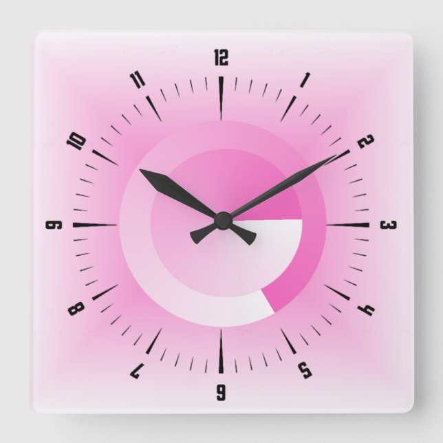 Horloge Carrée Rose moderne (Recto)