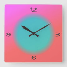 Rose orange, Green Center>Horloge de cuisine