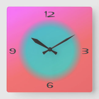 Horloge Carrée Rose orange, Green Center>Horloge de cuisine