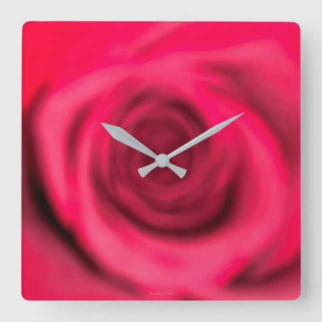 Horloge Carrée Rose Wall Clock (Recto)
