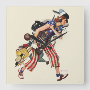 Horloge Carrée Rosie à la délivrance