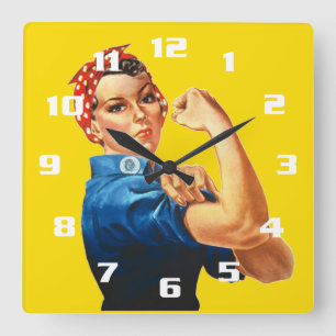 Horloge Carrée Rosie the Riveter