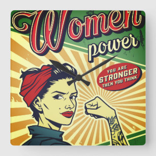 Horloge Carrée Rosie The Riveter  Large Clock