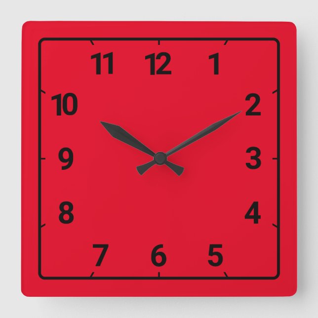 Horloge Carrée Rouge (Recto)