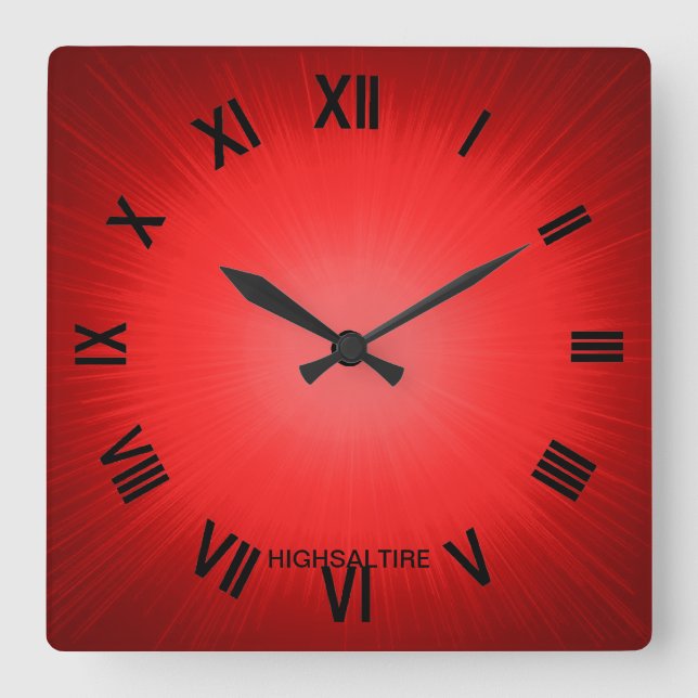 Horloge Carrée rouge par le highsaltire (Recto)