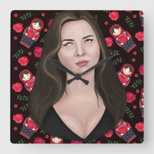 Horloge Carrée Rouleau des yeux
