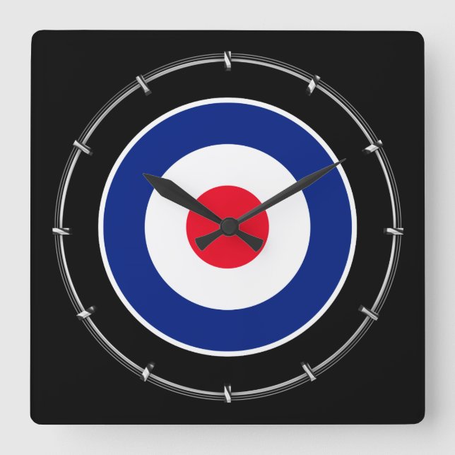 Horloge Carrée Roundel Classic Target Graphic (Recto)