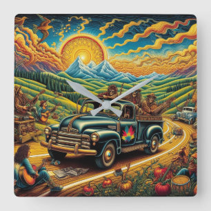 Horloge Carrée Route de l'art populaire