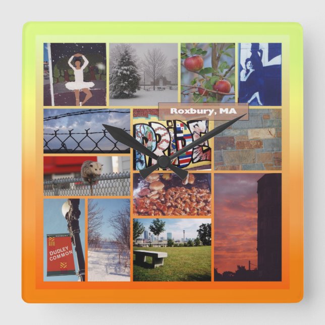 Horloge Carrée Roxbury, Massachusetts Photo Collage 9958 (Recto)