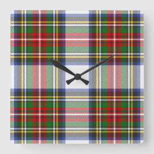 Horloge Carrée Royal Stewart habit Clan Tartan Plaid Motif