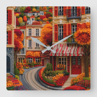 Rue de Paris en automne Broderie Art mural 