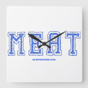 Horloge Carrée rugosité de la viande de SlipperyJoe's surlignage